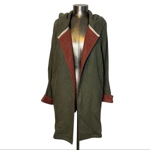 Hem & Thread Open Knit Hooded Cardigan